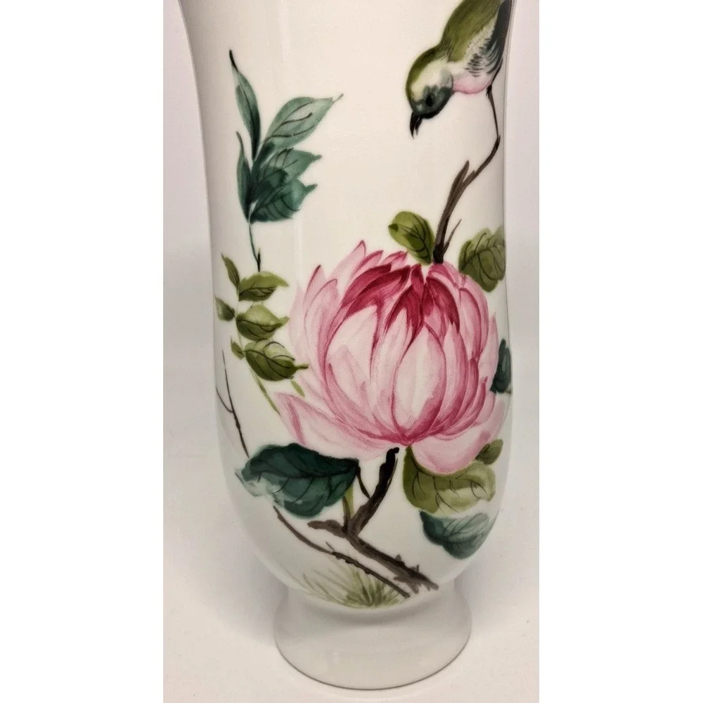 Kaiser Porcelain Vase by A.K.Kaiser CO made in Germany Bird w/Flower